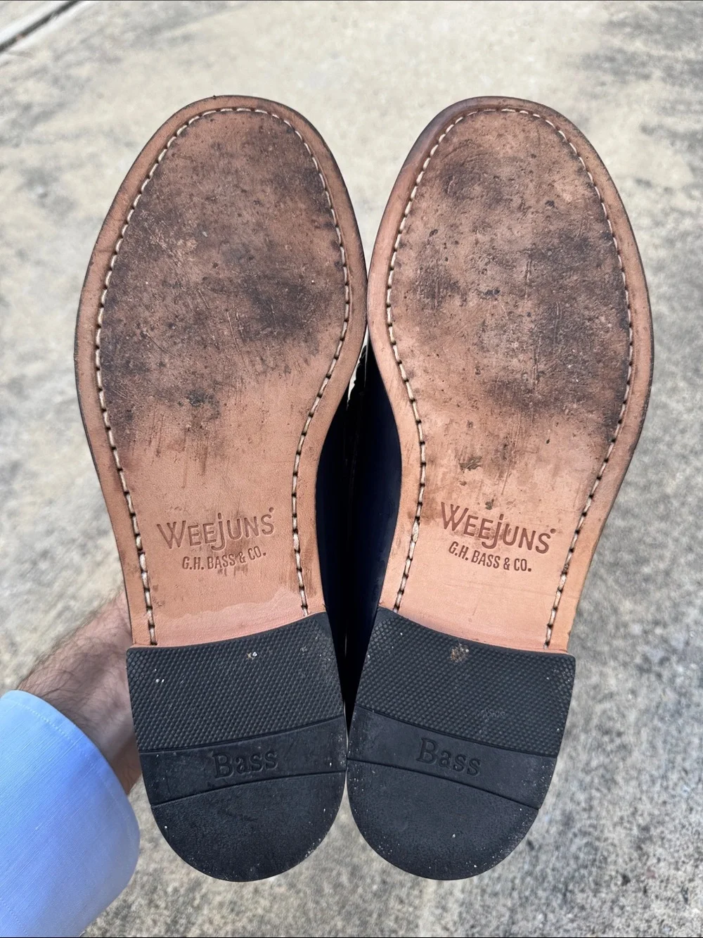 G.H. Bass & Co. Navy Patent Leather Larson Plaid Weejun Loafers 8D